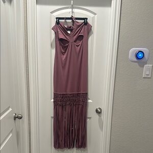VENUS Fringe Halter Dress